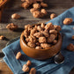 bowl of caramelised almonds